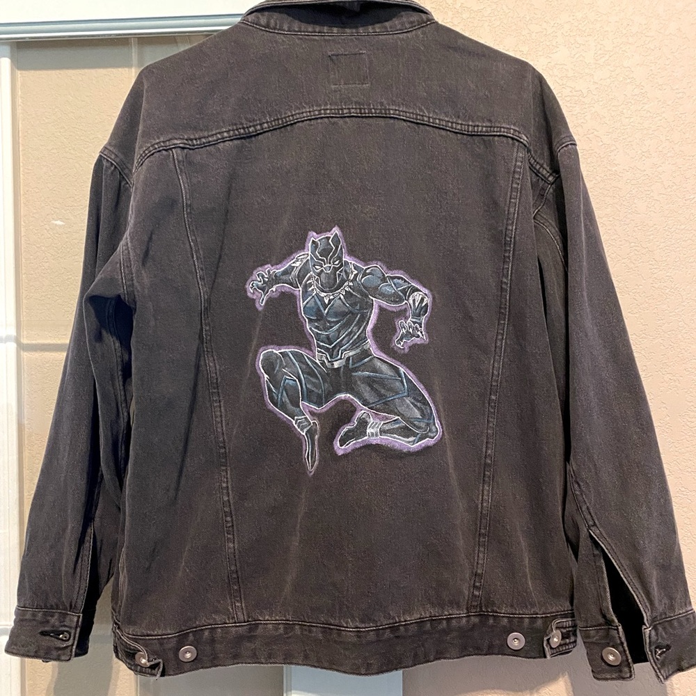 Custom painted Black Panther denim jacket.